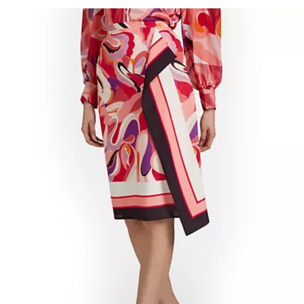 Abstract - Print  Side- Drape Skirt,New with Tag